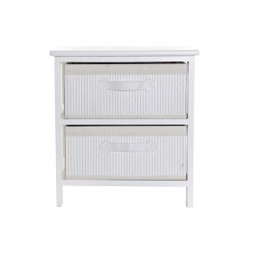 Cassettiera DKD Home Decor Bianco Bambù Legno di paulownia 42 x 32 x 45 cm