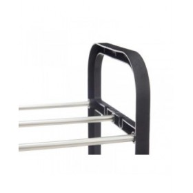 Scarpiera 3 Mensole Nero Argentato 40 x 19 x 14 cm (12 Unità)