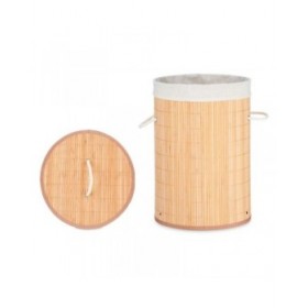 Cesto per i Panni Sporchi Naturale Metallo Bambù Legno MDF 48 L 37 x 50 x 37 cm (4 Unità)