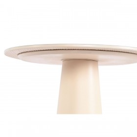 Tavolo aggiuntivo Home ESPRIT Bianco Beige Marrone Chiaro Metallo Ceramica 40 x 40 x 72 cm
