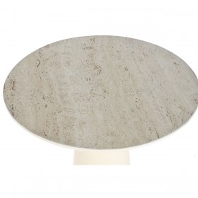 Tavolo aggiuntivo Home ESPRIT Bianco Beige Marrone Chiaro Metallo Ceramica 40 x 40 x 72 cm