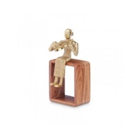 Statua Decorativa Violino Dorato Legno Metallo 13 x 27 x 13 cm