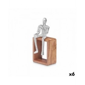 Statua Decorativa Sassofono Argentato Legno Metallo 13 x 27 x 13 cm