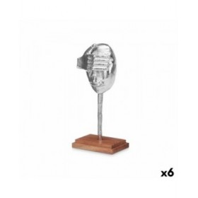 Statua Decorativa Viso Argentato Legno Metallo 16 x 34 x 10 cm