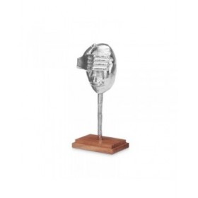 Statua Decorativa Viso Argentato Legno Metallo 16 x 34 x 10 cm