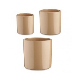 Set di Vasi Ibergarden CILINDRO-1019 Beige Argilla Cilindro Ø 14 cm Ø 22 cm Ø 17 cm 3 Pezzi
