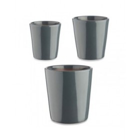 Set di Vasi Ibergarden CONICO-7011 Antracite Argilla Cónica Ø 14 cm Ø 22 cm Ø 17 cm 3 Pezzi