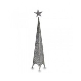 Albero di Natale Krist+ 00157 Argentato Metallo Plastica Stella Torre 28 x 127 x 28 cm (6 Unità)