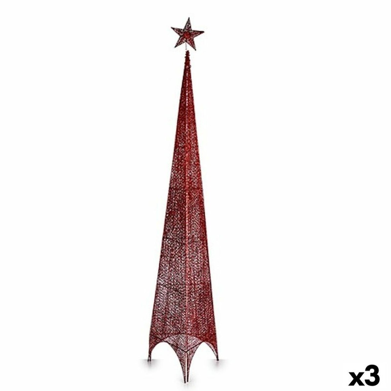 Albero di Natale Krist+ 00155 Rosso Metallo Plastica Torre 42 x 218 x 42 cm (3 Unità)