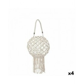 Portacandele Macramé Bianco Cotone 26 x 66 x 26 cm (4 Unità)