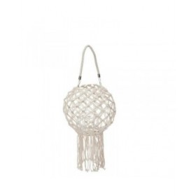 Portacandele Macramé Bianco Cotone 26 x 66 x 26 cm (4 Unità)
