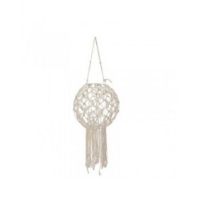 Portacandele Macramé Bianco Cotone 25 x 27 x 25 cm (4 Unità)