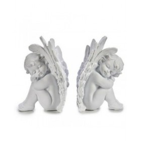 Decorazione Angelo Bianco Poliresina 13 x 19 x 14 cm