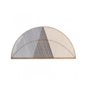 Testiera del Letto Triangolo Marrone Nero Rattan 160 x 80,5 x 2 cm