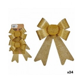 Set di Addobbi di Natale Krist+ 65546 Dorato PVC 16 x 3 x 18 cm Fiocco (24 Unità)