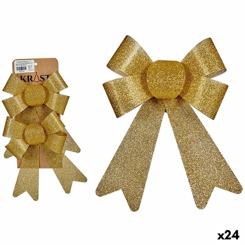 Set di Addobbi di Natale Krist+ 65546 Dorato PVC 16 x 3 x 18 cm Fiocco (24 Unità)