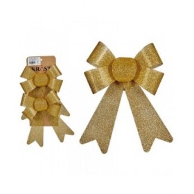 Set di Addobbi di Natale Krist+ 65546 Dorato PVC 16 x 3 x 18 cm Fiocco (24 Unità)