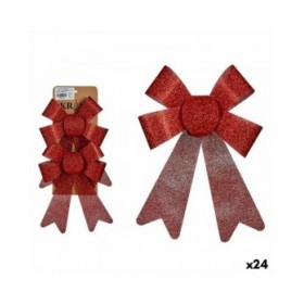 Set di Addobbi di Natale Krist+ 65548 Rosso PVC 15 x 2 x 17 cm Fiocco (24 Unità)