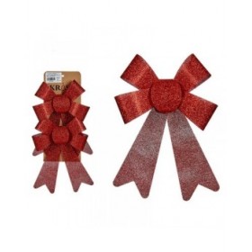 Set di Addobbi di Natale Krist+ 65548 Rosso PVC 15 x 2 x 17 cm Fiocco (24 Unità)