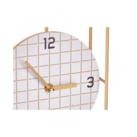 Orologio da Tavolo A quadri Nero Metallo Legno MDF 18,5 x 25,5 x 6 cm (6 Unità)