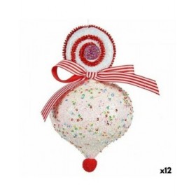 Decorazione Natalizia Krist+ 64814836 Bianco Rosso Lacrima 11 x 17 x 11 cm (12 Unità)