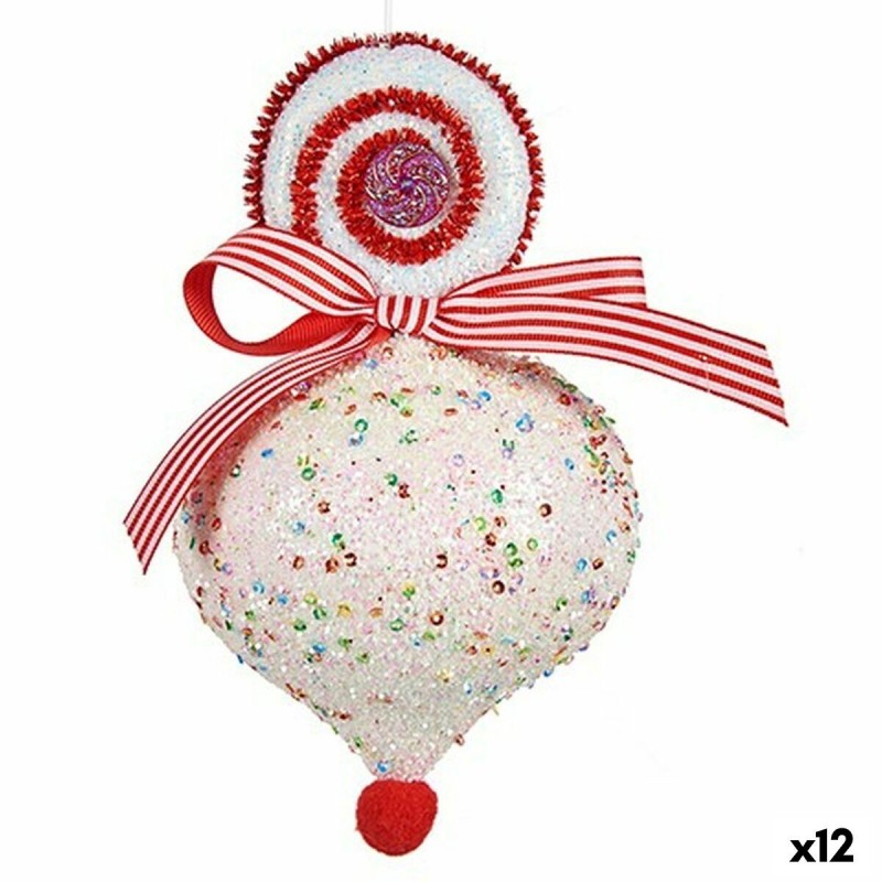 Decorazione Natalizia Krist+ 64814836 Bianco Rosso Lacrima 11 x 17 x 11 cm (12 Unità)