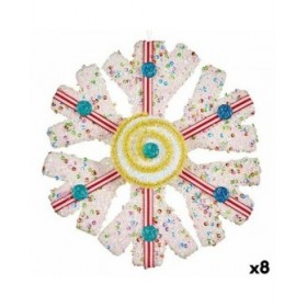 Decorazione Natalizia Krist+ 64815312 Bianco Rosso Fiocchi di neve 17 x 6 x 17 cm (8 Unità)