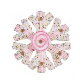 Decorazione Natalizia Krist+ 64815311 Bianco Rosa Fiocchi di neve 17 x 6 x 17 cm (8 Unità)