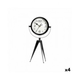 Orologio da Tavolo Tripode Nero Metallo 14 x 30 x 11 cm (4 Unità)