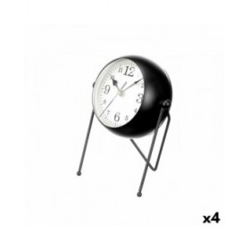 Orologio da Tavolo Nero Metallo 18 x 21 x 12 cm (4 Unità)