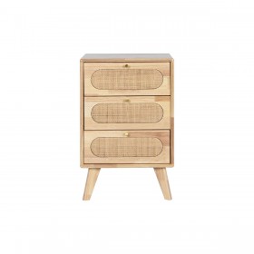 Cassettiera DKD Home Decor Naturale Metallo Legno d'albero della gomma 40 x 30 x 63 cm