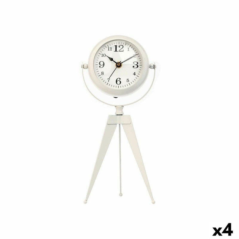 Orologio da Tavolo Tripode Bianco Metallo 12 x 30 x 12 cm (4 Unità)