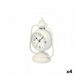 Orologio da Tavolo Lampada Bianco Metallo 17 x 25 x 11,3 cm (4 Unità)