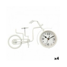Orologio da Tavolo Bicicletta Bianco Metallo 33 x 21 x 4 cm (4 Unità)