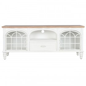 Mobile TV Home ESPRIT Bianco Naturale Metallo Abete 150 x 36 x 56 cm