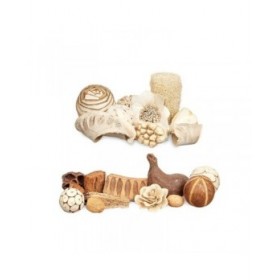 Potpourri decorativo Bianco Marrone 16 x 21 x 7 cm (12 Unità)