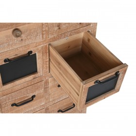 Cassettiera Home ESPRIT Nero Naturale Metallo Abete Cottage 110 x 40 x 92,5 cm