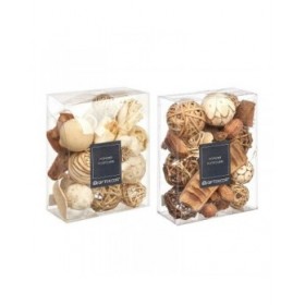 Potpourri decorativo Bianco Marrone 16 x 21 x 7 cm (12 Unità)