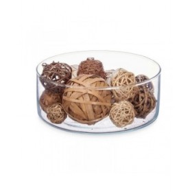 Set di palline decorative Bianco Marrone (12 Unità)