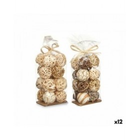 Set di palline decorative Bianco Marrone (12 Unità)