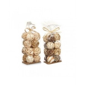 Set di palline decorative Bianco Marrone (12 Unità)