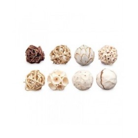 Set di palline decorative Bianco Marrone (12 Unità)