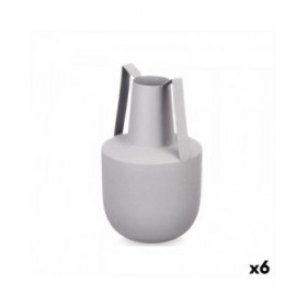 Vaso Con manici Grigio Acciaio 14 x 24 x 14 cm (6 Unità)