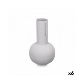 Vaso Grigio Acciaio 14 x 28 x 14 cm (6 Unità)