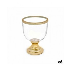 Portacandele Calice Dorato Acciaio 17,3 x 23,5 x 17,3 cm (6 Unità)
