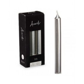 Set di Candele Acorde 123-E-AR Argentato 2 x 2 x 15 cm (12 Unità)