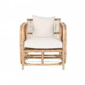 Poltrona Home ESPRIT Bianco Naturale 72 x 77 x 80 cm