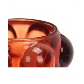 Portacandele Microsfere Arancio Cristallo 8,4 x 9 x 8,4 cm (12 Unità)
