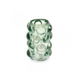 Portacandele Microsfere Verde Cristallo 8,4 x 12,5 x 8,4 cm (12 Unità)