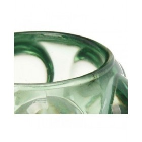 Portacandele Microsfere Verde Cristallo 8,4 x 12,5 x 8,4 cm (12 Unità)